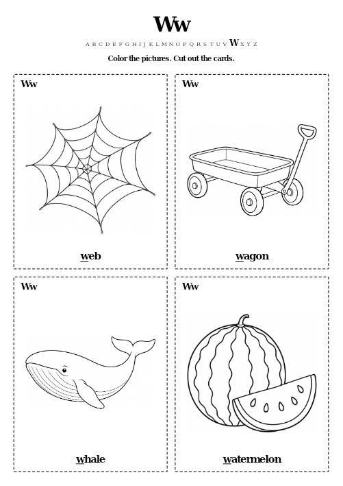 Ww Color and Cut Cards printable preview