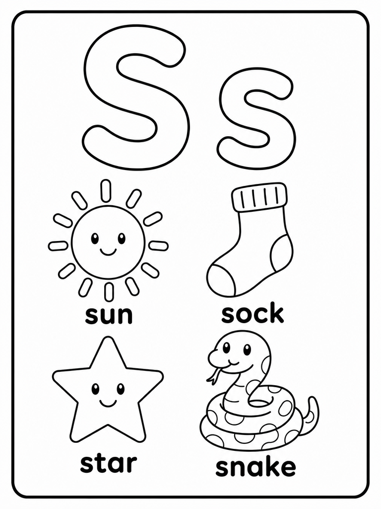 Letter S printable preview