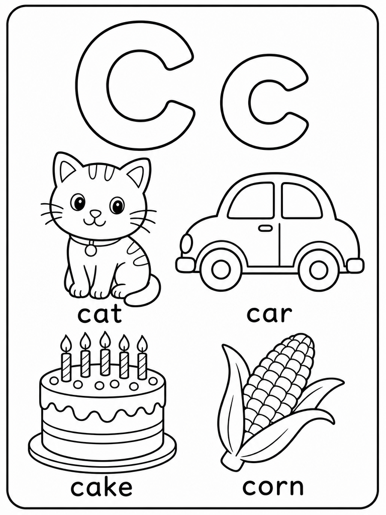 Letter C printable preview