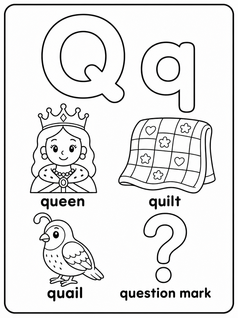 Letter Q printable preview