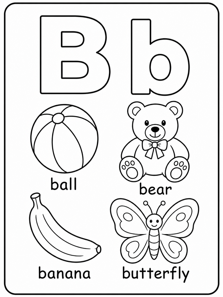 Letter B printable preview