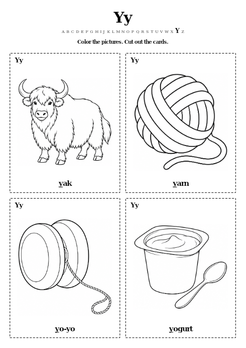 Yy Color and Cut Cards printable preview