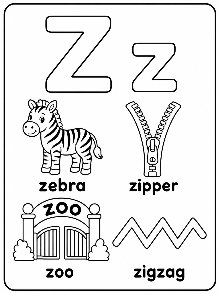 Letter Z printable preview