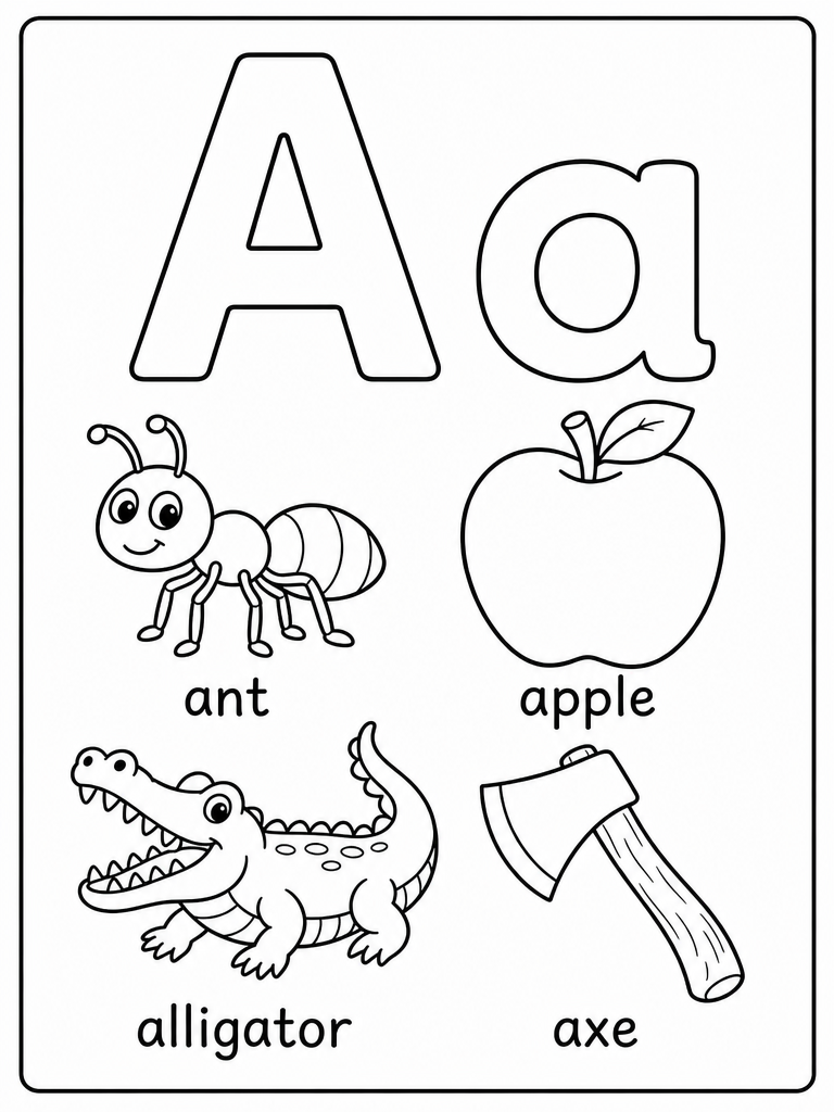 Letter A printable preview