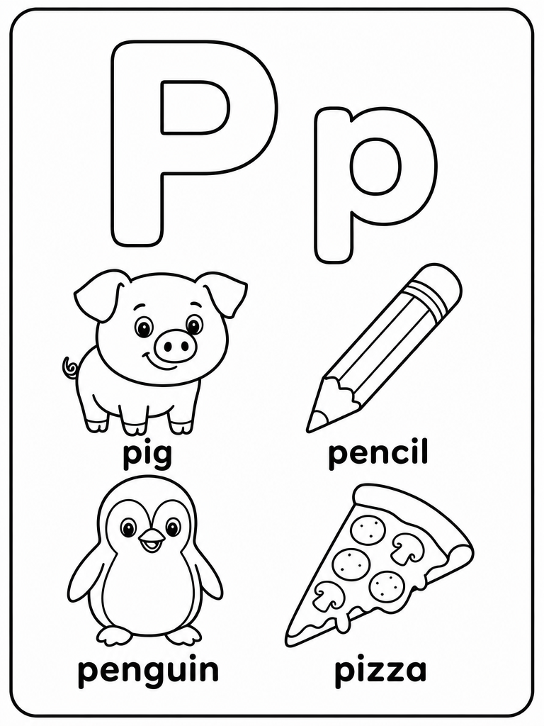 Letter P printable preview