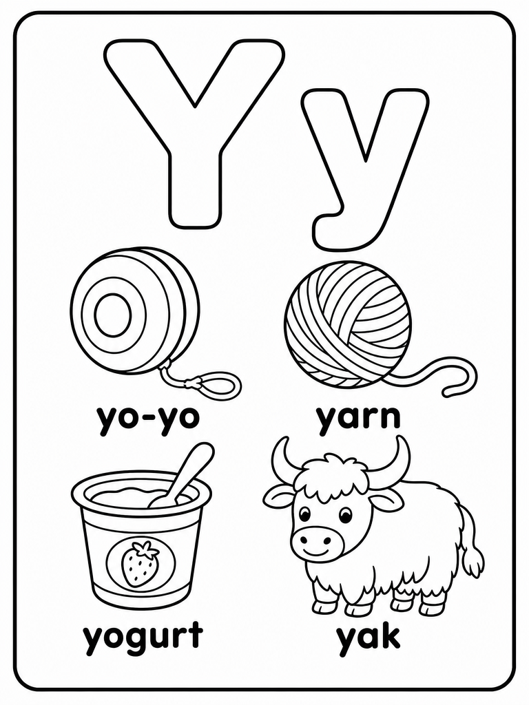 Letter Y printable preview