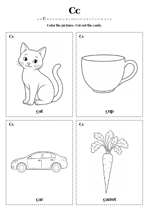 Cc Color and Cut Cards printable preview
