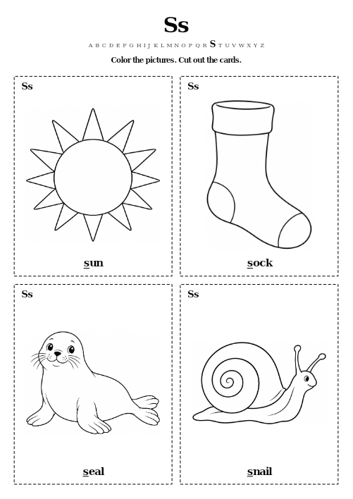 Ss Color and Cut Cards printable preview